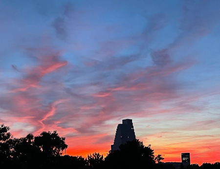 Abendstimmung in Rot-Blau